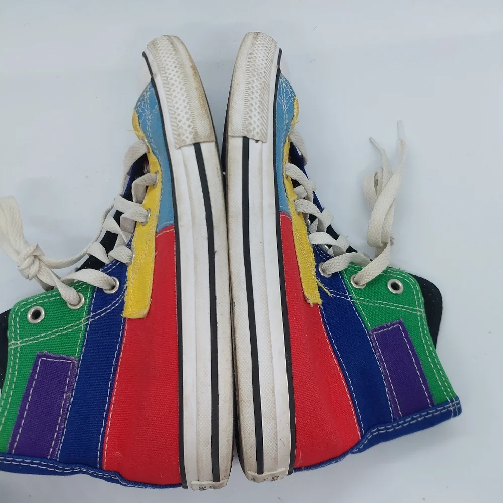 Converse Chuck Taylor All Star High Top Sneaker Patchwork Multicolor Youth Sz 3